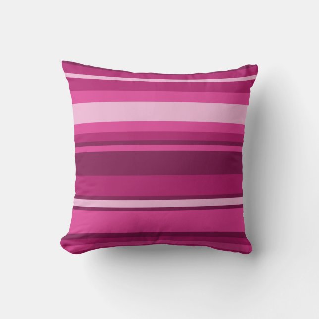 Fuschia stripes throw pillow (Front)