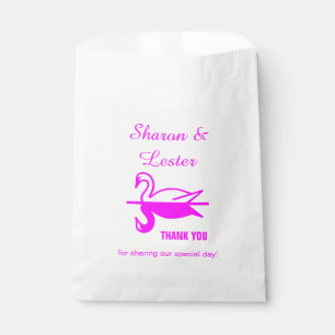 Fuschia Swans Favour Bag