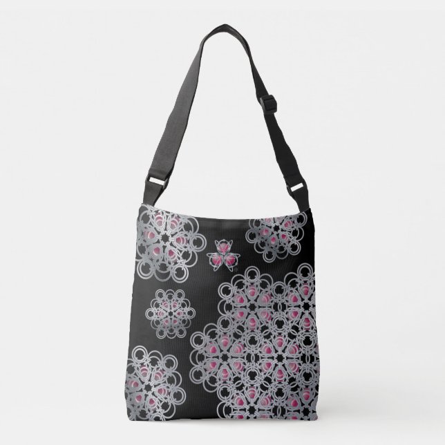 Fuschia Toruspher ePolyHexaBloom Crossbody Tote (Front)