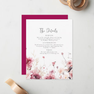 Fuschia Wedding Details Card