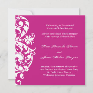 Fuschia Wedding Invitation