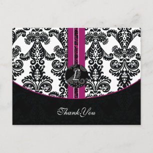 fuschsia damask ThankYou Cartes