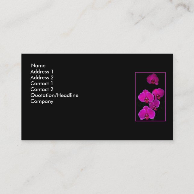 Fuscia Orchids Business Card (Front)