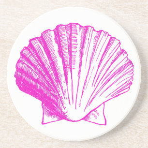 Fuscia Pink Seashell Coaster