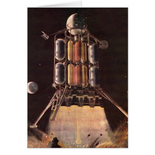 Fusée de science-fiction vintage décollant de la p