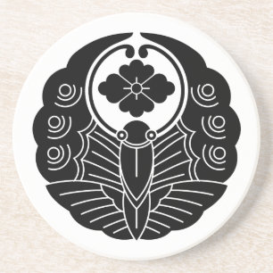 Fusen-style butterlfy with rhombic flower coaster