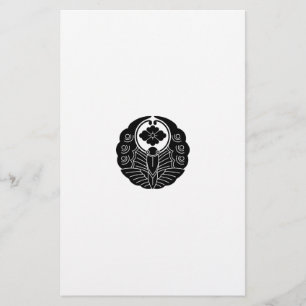 Fusen-style butterlfy with rhombic flower stationery