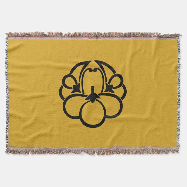 Fusen-style shadowed ume (h) throw blanket (Front)
