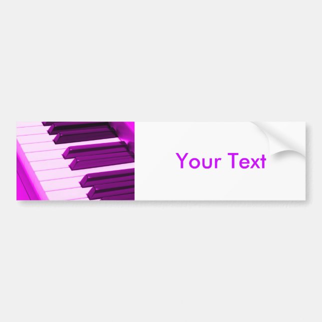 Fusha Pink Piano Or Organ Keyboard Bumper Sticker (Front)