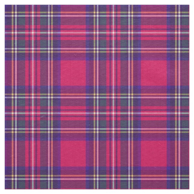 Fushia pink plaid, with blue/green/gold/white fabric (Swatch)