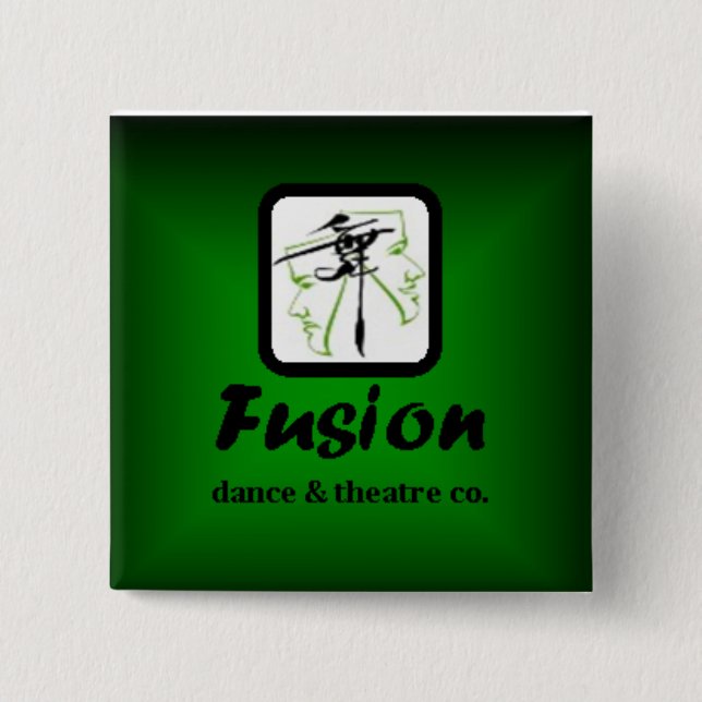 Fusion Green Square 2 Inch Square Button (Front)