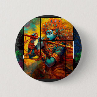 FUSION-LORD KRISHNA Chennai 2 Inch Round Button