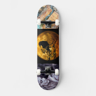 Fusion of Halloween wonder in action picture  Skateboard