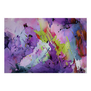 "Fusion of Hues" Contemporary Abstract Art     Poster