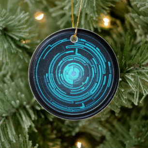 Fusion of Nature and Technology - Silicon Harmony Ceramic Ornament