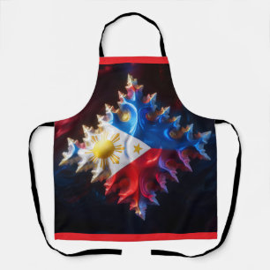 Fusion Of Philippine Flag And Mandelbrot Fractal Apron