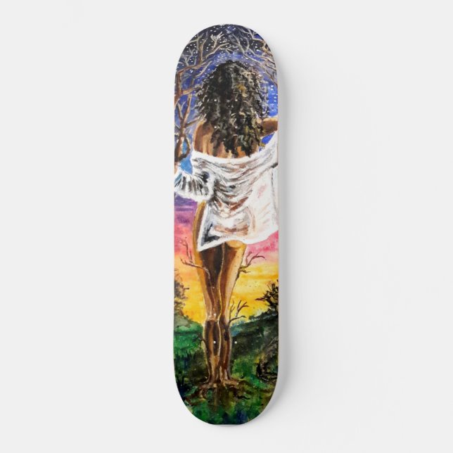 Fusion - Watercolor Painting Skateboard (Front)