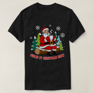 Fusionné par Christmas Brew Père Noël Art T-Shirt