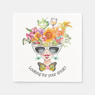 Fussy Flower Girl Party Babe Paper Napkin
