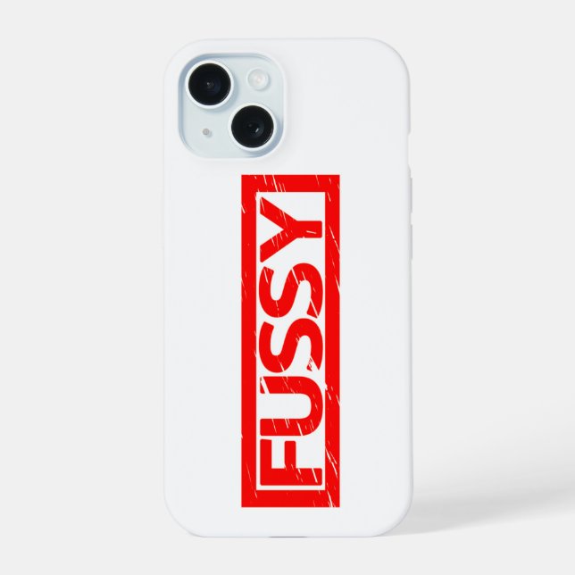 Fussy Stamp iPhone 15 Case (Back)