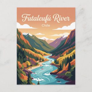 Futaleufú River, Futaleufú, Los Lagos Region, Chil Postcard