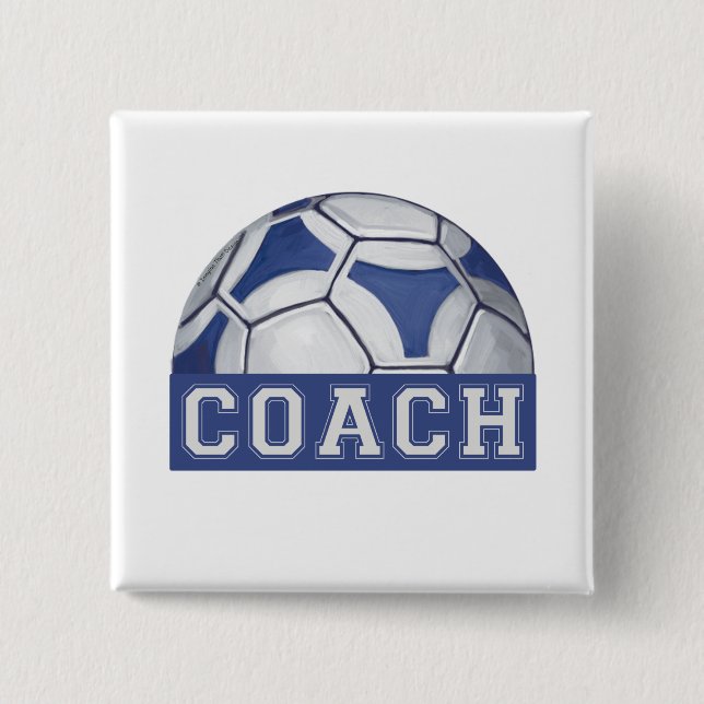 Futbal Coach 2 Inch Square Button (Front)