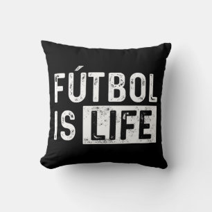 Futbol Is Life Football Lover Soccer Fun  Throw Pillow