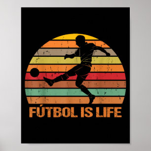 Futbol is life retro vintage poster