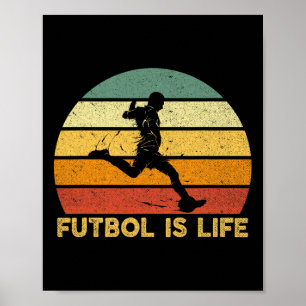 Futbol Is Life Retro Vintage Soccer Player Costume Poster