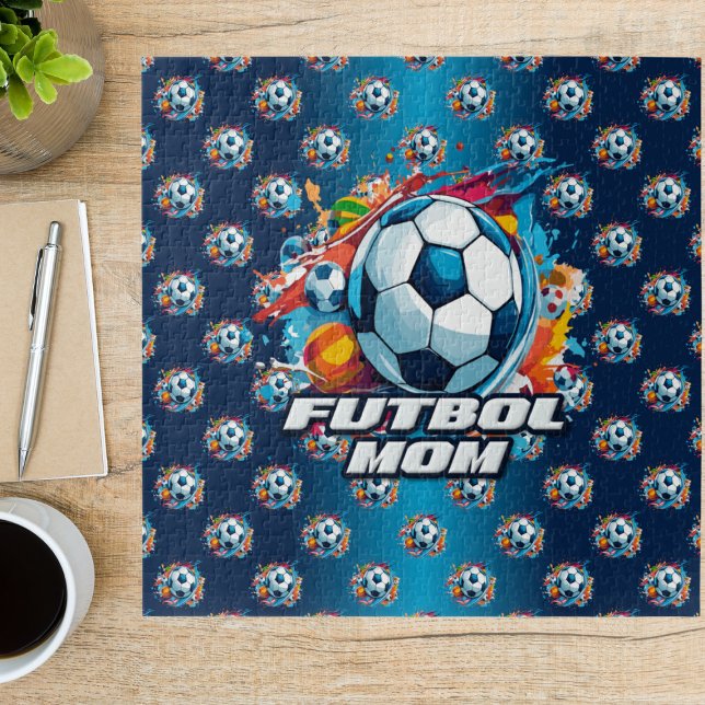 Futbol Mom Soccer Ball Pattern Jigsaw Puzzle (Creator Uploaded)