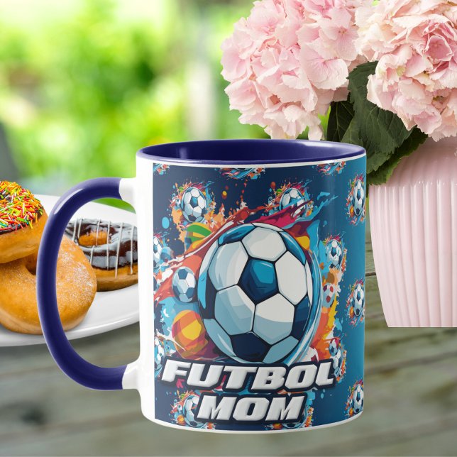 Futbol Mom Soccer Ball Pattern Mug (Creator Uploaded)