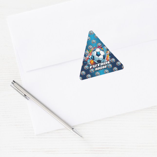 Futbol Mom Soccer Ball Pattern Triangle Sticker (Creator Uploaded)