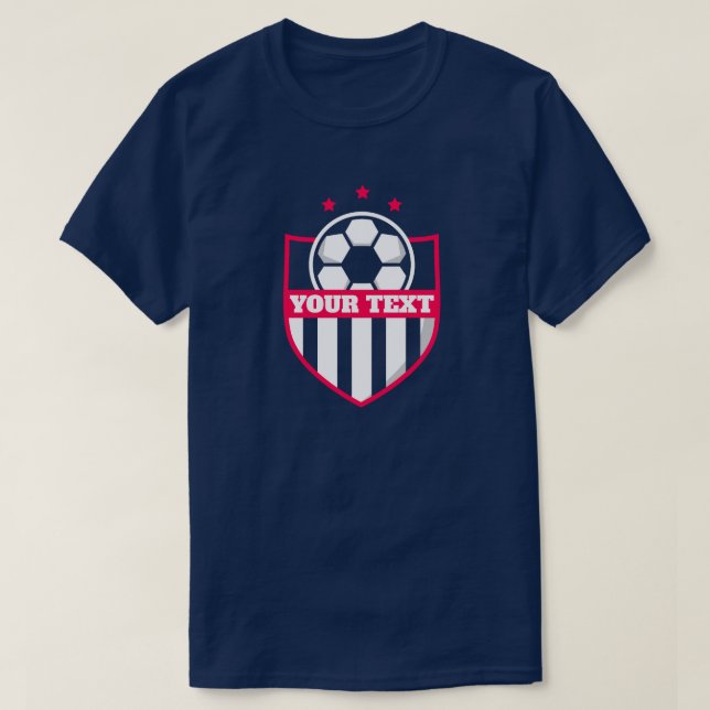 Futbol Soccer Team Name & Number Template  T-Shirt (Design Front)
