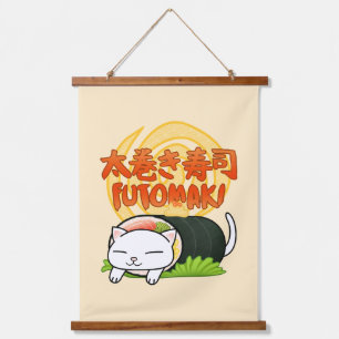 Futomaki Sushi Cat Hanging Tapestry