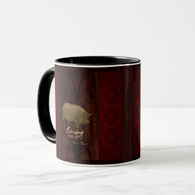 Fûts Cochon Année Viêt-namien salut Mug (Devant gauche)
