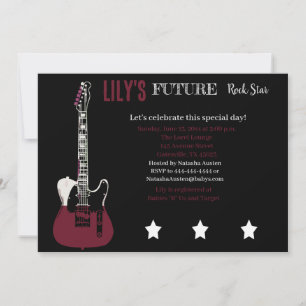 Futur Baby shower Rocker Invitation rouge