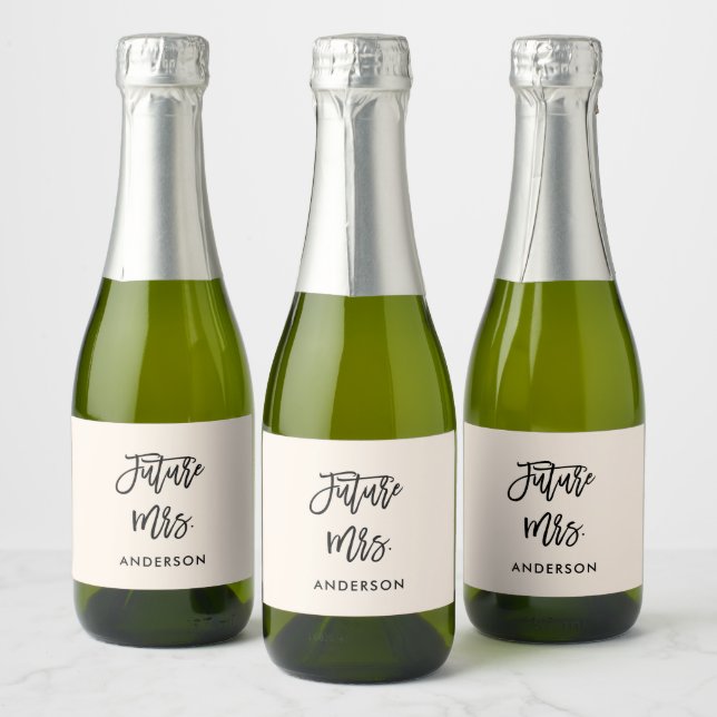 Futur Beige Mme Mini Étiquette du vin mousseux (Bouteilles)