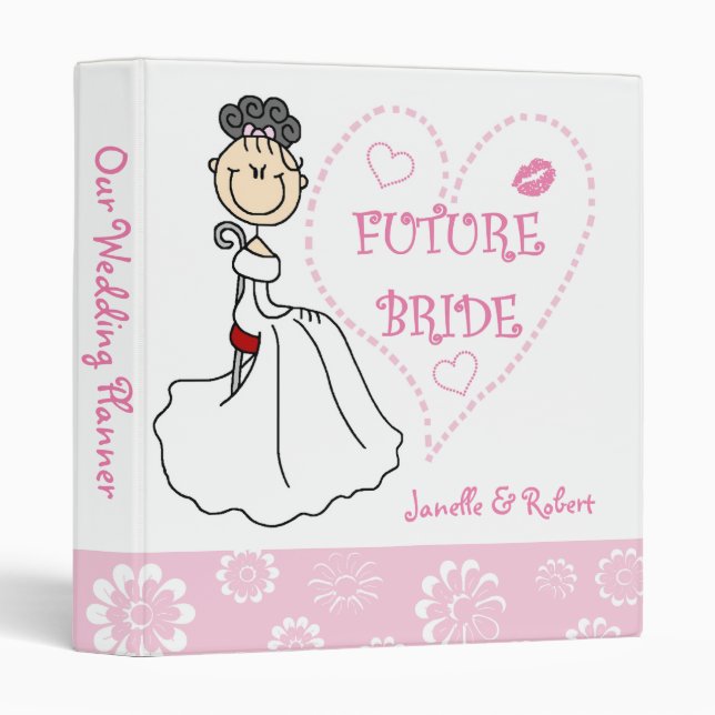 Futur classeur de wedding planner de jeune mariée (Devant/Côté)