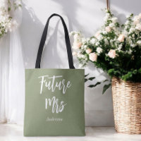 Futur de la mariée Mme Sage Sac fourre-tout vert