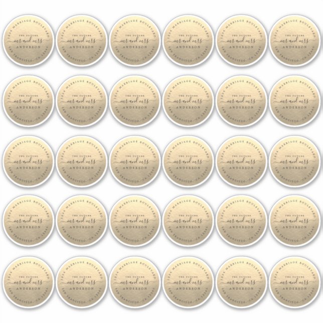 Futur M. Mme Adresse de retour Sticker 2 pouces 30 (Devant)