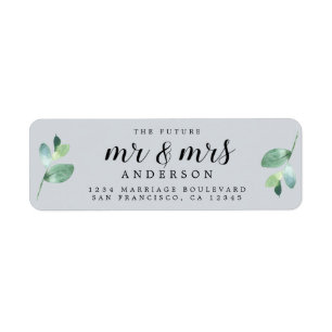 Futur M. Mme Blue Foliage Mariage Adresse de retou