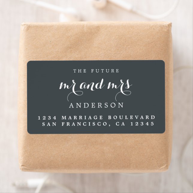 Futur M. Mme Chic Script Mariage Adresse de retour (En situation)