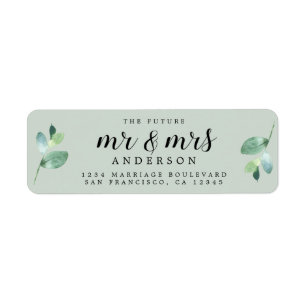 Futur M. Mme Foliage Green Adresse de retour Label