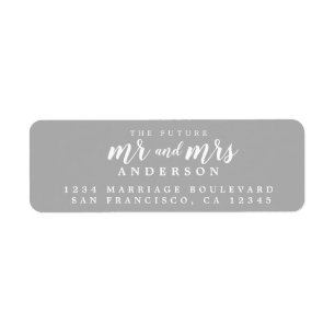 Futur M. Mme Gray Mariage Adresse de retour