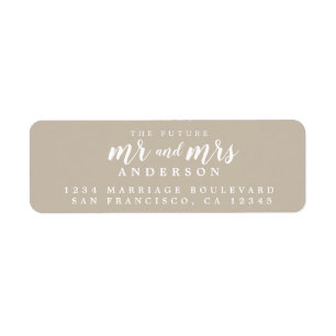 Futur M. Mme Gray Mariage Adresse de retour Étique