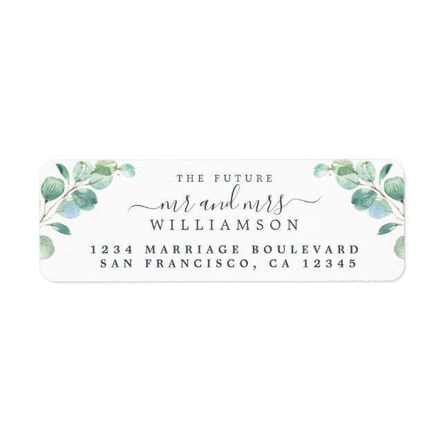 Futur M. Mme Green Foliage Mariage Adresse de reto (Devant)