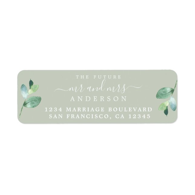 Futur M. Mme Green Foliage Mariage Adresse de reto (Devant)