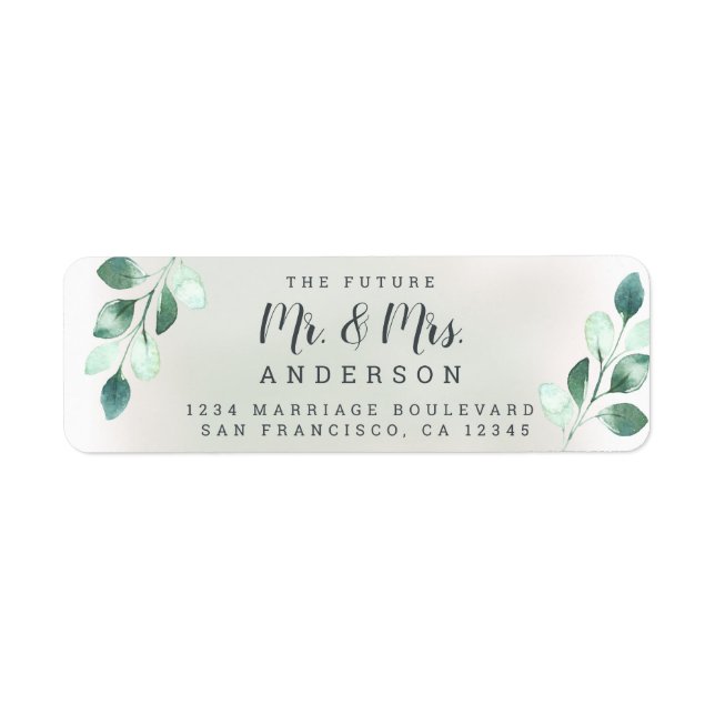 Futur M. Mme Green Foliage Mariage Adresse de reto (Devant)