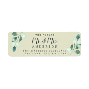 Futur M. Mme Green Foliage Mariage Adresse de reto