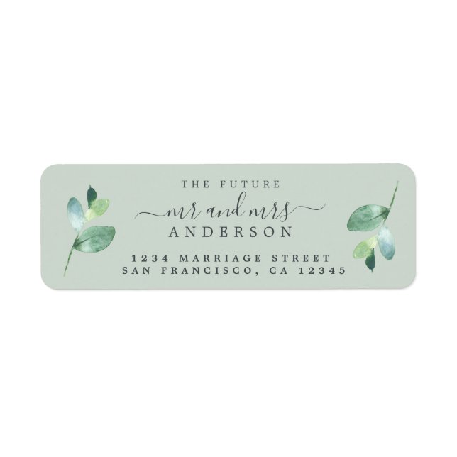 Futur M. Mme Green Foliage Mariage Adresse de reto (Devant)